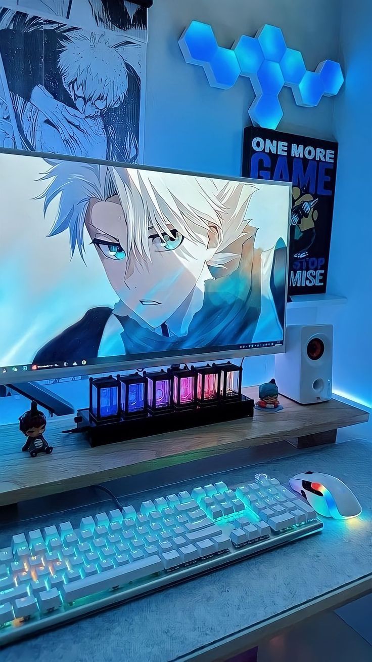 Setup góc máy làm việc tối giản và bàn phím cơ công thái học